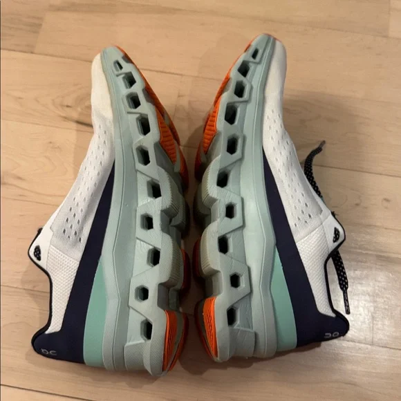 On Running Women's White and Mint Sneakers - Picture 7 of 10